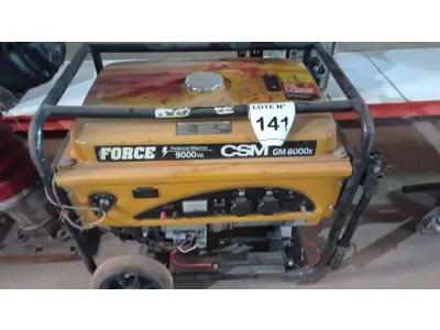 LOTE 141 - 01 GERADOR DE ENERGIA CSM MONOFÁSICO 9 KVA GASOLINA MARCA BRANCO. (NO ESTADO, NÃO SABEMOS SE FUNCIONA. LEILÃO NÃO TEM GARANTIA E NEM DEVOLUÇÃO, SUJEITO A POSSÍVEIS AVARIAS VISÍVEIS/OCULTAS E/OU AUSÊNCIA DE COMPONENTES)