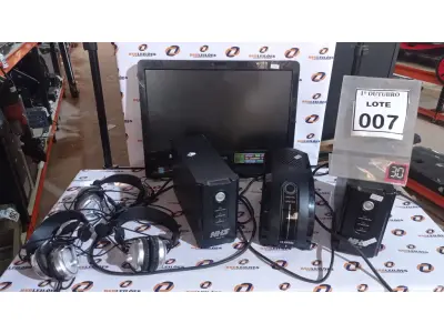 LOTE 007 - 03 NOBREAKS, 01 ALL INN ONE MARCA POSITIVO E 03 HEADPHONES. (NO ESTADO) ATENÇÃO! FAZER A VISITAÇÃO ANTES DE ARREMATAR, NÃO SABEMOS SE FUNCIONA, LEILÃO NÃO TEM GARANTIA E NEM DEVOLUÇÃO, SUJEITO A POSSÍVEIS AVARIAS VISÍVEIS/OCULTAS E/OU AUSÊNCIA DE COMPONENTES.