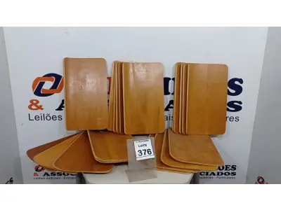 LOTE 376 - 20 PLACAS DE MADEIRA. (NO ESTADO) ATENÇÃO! FAZER A VISITAÇÃO ANTES DE ARREMATAR, NÃO SABEMOS SE FUNCIONA, LEILÃO NÃO TEM GARANTIA E NEM DEVOLUÇÃO, SUJEITO A POSSÍVEIS AVARIAS VISÍVEIS/OCULTAS E/OU AUSÊNCIA DE COMPONENTES.
