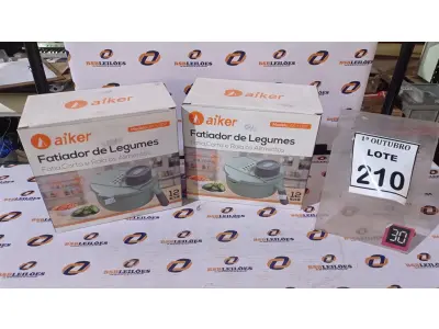 LOTE 210 - 02 FATIADORES DE LEGUMES MODELO AK-L007 MARCA AIKER. (NO ESTADO) ATENÇÃO! FAZER A VISITAÇÃO ANTES DE ARREMATAR, NÃO SABEMOS SE FUNCIONA, LEILÃO NÃO TEM GARANTIA E NEM DEVOLUÇÃO, SUJEITO A POSSÍVEIS AVARIAS VISÍVEIS/OCULTAS E/OU AUSÊNCIA DE COMPONENTES.