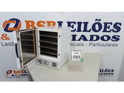 LOTE 083 - 01 ESTUFA DE ESTERILIZAÇÃO E SECAGEM. (NO ESTADO) ATENÇÃO! FAZER A VISITAÇÃO ANTES DE ARREMATAR, NÃO SABEMOS SE FUNCIONA, LEILÃO NÃO TEM GARANTIA E NEM DEVOLUÇÃO, SUJEITO A POSSÍVEIS AVARIAS VISÍVEIS/OCULTAS E/OU AUSÊNCIA DE COMPONENTES.