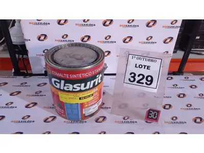 LOTE 329 - 01 LATA DE ESMALTE SINTÉTICO COM 3,6L NA COR BRILHANTE AZUL FRANÇA MARCA GLASURIT. (NO ESTADO) ATENÇÃO! FAZER A VISITAÇÃO ANTES DE ARREMATAR, NÃO SABEMOS SE FUNCIONA, LEILÃO NÃO TEM GARANTIA E NEM DEVOLUÇÃO, SUJEITO A POSSÍVEIS AVARIAS VISÍVEIS/OCULTAS E/OU AUSÊNCIA DE COMPONENTES.