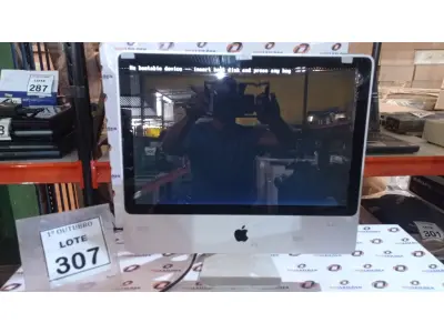 LOTE 307 - 01 IMAC APPLE. (NO ESTADO) ATENÇÃO! FAZER A VISITAÇÃO ANTES DE ARREMATAR, NÃO SABEMOS SE FUNCIONA, LEILÃO NÃO TEM GARANTIA E NEM DEVOLUÇÃO, SUJEITO A POSSÍVEIS AVARIAS VISÍVEIS/OCULTAS E/OU AUSÊNCIA DE COMPONENTES.