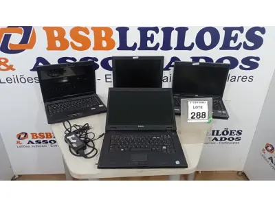 LOTE 288 - 04 NOTEBOOKS DE MARCAS E MODELOS DIVERSOS E 01 CARREGADOR. (NO ESTADO) ATENÇÃO! FAZER A VISITAÇÃO ANTES DE ARREMATAR, NÃO SABEMOS SE FUNCIONA, LEILÃO NÃO TEM GARANTIA E NEM DEVOLUÇÃO, SUJEITO A POSSÍVEIS AVARIAS VISÍVEIS/OCULTAS E/OU AUSÊNCIA DE COMPONENTES.