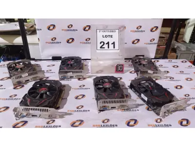 LOTE 211 - 06 PLACAS DE VÍDEO. (NO ESTADO) ATENÇÃO! FAZER A VISITAÇÃO ANTES DE ARREMATAR, NÃO SABEMOS SE FUNCIONA, LEILÃO NÃO TEM GARANTIA E NEM DEVOLUÇÃO, SUJEITO A POSSÍVEIS AVARIAS VISÍVEIS/OCULTAS E/OU AUSÊNCIA DE COMPONENTES.
