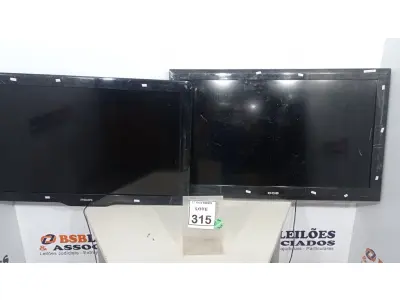 LOTE 315 - 01 TV LCD 42’’ MARCA CCE E 01 TV LCD 40’’ MARCA PHILIPS. (NO ESTADO) ATENÇÃO! FAZER A VISITAÇÃO ANTES DE ARREMATAR, NÃO SABEMOS SE FUNCIONA, LEILÃO NÃO TEM GARANTIA E NEM DEVOLUÇÃO, SUJEITO A POSSÍVEIS AVARIAS VISÍVEIS/OCULTAS E/OU AUSÊNCIA DE COMPONENTES.