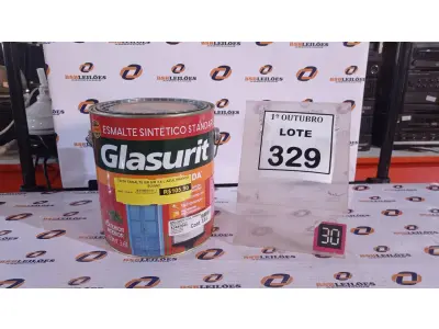 LOTE 329 - 01 LATA DE ESMALTE SINTÉTICO COM 3,6L NA COR BRILHANTE AZUL FRANÇA MARCA GLASURIT. (NO ESTADO) ATENÇÃO! FAZER A VISITAÇÃO ANTES DE ARREMATAR, NÃO SABEMOS SE FUNCIONA, LEILÃO NÃO TEM GARANTIA E NEM DEVOLUÇÃO, SUJEITO A POSSÍVEIS AVARIAS VISÍVEIS/OCULTAS E/OU AUSÊNCIA DE COMPONENTES.