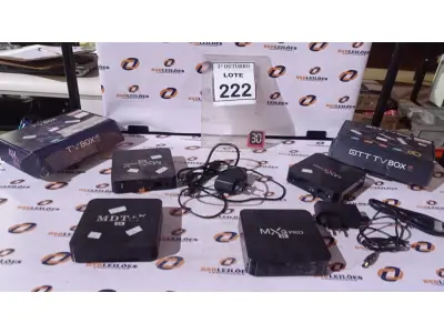 LOTE 222 - 04 APARELHOS DE TV BOX. (NO ESTADO) ATENÇÃO! FAZER A VISITAÇÃO ANTES DE ARREMATAR, NÃO SABEMOS SE FUNCIONA, LEILÃO NÃO TEM GARANTIA E NEM DEVOLUÇÃO, SUJEITO A POSSÍVEIS AVARIAS VISÍVEIS/OCULTAS E/OU AUSÊNCIA DE COMPONENTES.