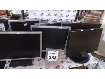 LOTE 333 - 06 MONITORES MARCAS E MODELOS DIVERSOS. (NO ESTADO) ATENÇÃO! FAZER A VISITAÇÃO ANTES DE ARREMATAR, NÃO SABEMOS SE FUNCIONA, LEILÃO NÃO TEM GARANTIA E NEM DEVOLUÇÃO, SUJEITO A POSSÍVEIS AVARIAS VISÍVEIS/OCULTAS E/OU AUSÊNCIA DE COMPONENTES.