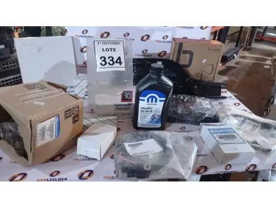 LOTE 334 - 01 CUBO DE RODA COM ROLAMENTO, 01 CORREIA DENTADA, 01 SENSOR DE COMBUSTÍVEL, 01 SONDA LAMBDA, 01 SENSOR PARA-CHOQUE, 01 LITRO DE ÓLEO, 02 KITS ALIMENTAÇÃO BOMBA COMBUSTÍVEL, 01 REFLETOR PARA-CHOQUE, 02 ACABAMENTO PARA-CHOQUE, 01 SENSOR DE ESTACIONAMENTO, 01 KIT DE PASTILHAS DE FREIO E 01 CORREIA DENTADA COM SENSOR. (NO ESTADO) ATENÇÃO! FAZER A VISITAÇÃO ANTES DE ARREMATAR, NÃO SABEMOS SE FUNCIONA, LEILÃO NÃO TEM GARANTIA E NEM DEVOLUÇÃO, SUJEITO A POSSÍVEIS AVARIAS VISÍVEIS/OCULTAS E/OU AUSÊNCIA DE COMPONENTES.