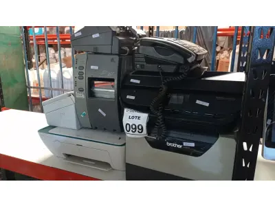 LOTE 099 - 03 IMPRESSORAS DE MARCAS E MODELOS DIVERSOS, 01 SCANNER MARCA AVISION, 01 IMPRESSORA DE ETIQUETAS E 02 APARELHOS DE FAX. (NO ESTADO) ATENÇÃO! FAZER A VISITAÇÃO ANTES DE ARREMATAR, NÃO SABEMOS SE FUNCIONA, LEILÃO NÃO TEM GARANTIA E NEM DEVOLUÇÃO, SUJEITO A POSSÍVEIS AVARIAS VISÍVEIS/OCULTAS E/OU AUSÊNCIA DE COMPONENTES.