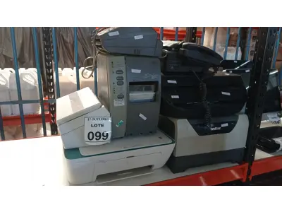 LOTE 099 - 03 IMPRESSORAS DE MARCAS E MODELOS DIVERSOS, 01 SCANNER MARCA AVISION, 01 IMPRESSORA DE ETIQUETAS E 02 APARELHOS DE FAX. (NO ESTADO) ATENÇÃO! FAZER A VISITAÇÃO ANTES DE ARREMATAR, NÃO SABEMOS SE FUNCIONA, LEILÃO NÃO TEM GARANTIA E NEM DEVOLUÇÃO, SUJEITO A POSSÍVEIS AVARIAS VISÍVEIS/OCULTAS E/OU AUSÊNCIA DE COMPONENTES.