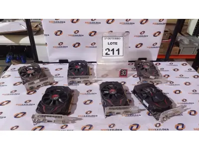 LOTE 211 - 06 PLACAS DE VÍDEO. (NO ESTADO) ATENÇÃO! FAZER A VISITAÇÃO ANTES DE ARREMATAR, NÃO SABEMOS SE FUNCIONA, LEILÃO NÃO TEM GARANTIA E NEM DEVOLUÇÃO, SUJEITO A POSSÍVEIS AVARIAS VISÍVEIS/OCULTAS E/OU AUSÊNCIA DE COMPONENTES.