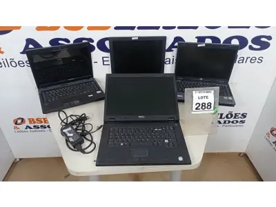 LOTE 288 - 04 NOTEBOOKS DE MARCAS E MODELOS DIVERSOS E 01 CARREGADOR. (NO ESTADO) ATENÇÃO! FAZER A VISITAÇÃO ANTES DE ARREMATAR, NÃO SABEMOS SE FUNCIONA, LEILÃO NÃO TEM GARANTIA E NEM DEVOLUÇÃO, SUJEITO A POSSÍVEIS AVARIAS VISÍVEIS/OCULTAS E/OU AUSÊNCIA DE COMPONENTES.