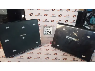 LOTE 274 - 02 NOTEBOOKS MARCAS TOSHIBA E COMPAQ. (NO ESTADO) ATENÇÃO! FAZER A VISITAÇÃO ANTES DE ARREMATAR, NÃO SABEMOS SE FUNCIONA, LEILÃO NÃO TEM GARANTIA E NEM DEVOLUÇÃO, SUJEITO A POSSÍVEIS AVARIAS VISÍVEIS/OCULTAS E/OU AUSÊNCIA DE COMPONENTES.