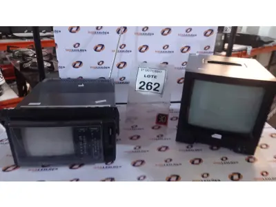 LOTE 262 - 02 TVS PORTÁTEIS. (NO ESTADO) ATENÇÃO! FAZER A VISITAÇÃO ANTES DE ARREMATAR, NÃO SABEMOS SE FUNCIONA, LEILÃO NÃO TEM GARANTIA E NEM DEVOLUÇÃO, SUJEITO A POSSÍVEIS AVARIAS VISÍVEIS/OCULTAS E/OU AUSÊNCIA DE COMPONENTES.