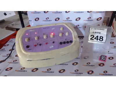 LOTE 248 - 01 APARELHO DE ALTA FREQUÊNCIA BELLE FACE MARCA ELETROBEL. (NO ESTADO) ATENÇÃO! FAZER A VISITAÇÃO ANTES DE ARREMATAR, NÃO SABEMOS SE FUNCIONA, LEILÃO NÃO TEM GARANTIA E NEM DEVOLUÇÃO, SUJEITO A POSSÍVEIS AVARIAS VISÍVEIS/OCULTAS E/OU AUSÊNCIA DE COMPONENTES