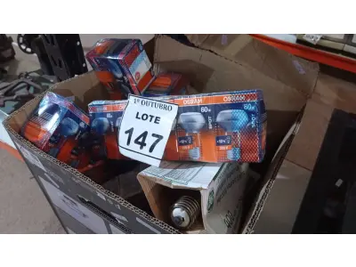 LOTE 147 - 01 LOTE COM VÁRIAS LÂMPADAS DE MARCAS DIVERSAS. (NO ESTADO) ATENÇÃO! FAZER A VISITAÇÃO ANTES DE ARREMATAR, NÃO SABEMOS SE FUNCIONA, LEILÃO NÃO TEM GARANTIA E NEM DEVOLUÇÃO, SUJEITO A POSSÍVEIS AVARIAS VISÍVEIS/OCULTAS E/OU AUSÊNCIA DE COMPONENTES.
