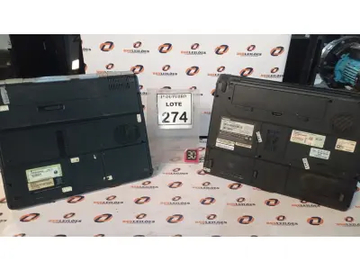 LOTE 274 - 02 NOTEBOOKS MARCAS TOSHIBA E COMPAQ. (NO ESTADO) ATENÇÃO! FAZER A VISITAÇÃO ANTES DE ARREMATAR, NÃO SABEMOS SE FUNCIONA, LEILÃO NÃO TEM GARANTIA E NEM DEVOLUÇÃO, SUJEITO A POSSÍVEIS AVARIAS VISÍVEIS/OCULTAS E/OU AUSÊNCIA DE COMPONENTES.