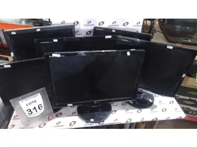 LOTE 316 - 06 MONITORES DE MARCAS E MODELOS DIVERSOS. (NO ESTADO) ATENÇÃO! FAZER A VISITAÇÃO ANTES DE ARREMATAR, NÃO SABEMOS SE FUNCIONA, LEILÃO NÃO TEM GARANTIA E NEM DEVOLUÇÃO, SUJEITO A POSSÍVEIS AVARIAS VISÍVEIS/OCULTAS E/OU AUSÊNCIA DE COMPONENTES.