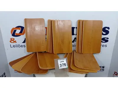 LOTE 376 - 20 PLACAS DE MADEIRA. (NO ESTADO) ATENÇÃO! FAZER A VISITAÇÃO ANTES DE ARREMATAR, NÃO SABEMOS SE FUNCIONA, LEILÃO NÃO TEM GARANTIA E NEM DEVOLUÇÃO, SUJEITO A POSSÍVEIS AVARIAS VISÍVEIS/OCULTAS E/OU AUSÊNCIA DE COMPONENTES.