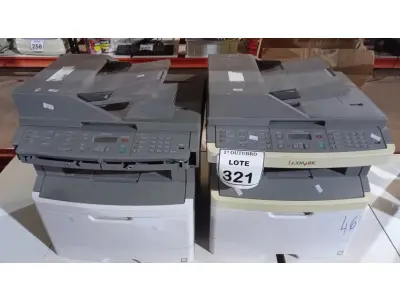 LOTE 321 - 02 IMPRESSORAS MODELO X364DN MARCA LEXMARK. (NO ESTADO) ATENÇÃO! FAZER A VISITAÇÃO ANTES DE ARREMATAR, NÃO SABEMOS SE FUNCIONA, LEILÃO NÃO TEM GARANTIA E NEM DEVOLUÇÃO, SUJEITO A POSSÍVEIS AVARIAS VISÍVEIS/OCULTAS E/OU AUSÊNCIA DE COMPONENTES.