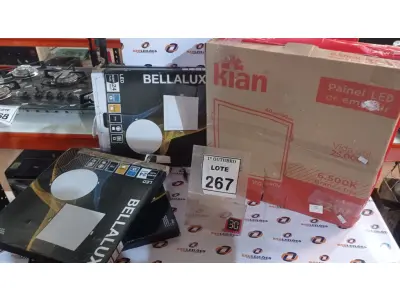LOTE 267 - 04 PAINÉIS LED DE EMBUTIR MARCA KIAN E 05 PAINÉIS LED DE EMBUTIR MARCA BELLALUX. (NO ESTADO) ATENÇÃO! FAZER A VISITAÇÃO ANTES DE ARREMATAR, NÃO SABEMOS SE FUNCIONA, LEILÃO NÃO TEM GARANTIA E NEM DEVOLUÇÃO, SUJEITO A POSSÍVEIS AVARIAS VISÍVEIS/OCULTAS E/OU AUSÊNCIA DE COMPONENTES.