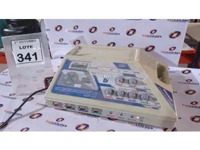 LOTE 341 - 01 EQUIPAMENTO DE ELETROESTIMULAÇÃO. (NO ESTADO) ATENÇÃO! FAZER A VISITAÇÃO ANTES DE ARREMATAR, NÃO SABEMOS SE FUNCIONA, LEILÃO NÃO TEM GARANTIA E NEM DEVOLUÇÃO, SUJEITO A POSSÍVEIS AVARIAS VISÍVEIS/OCULTAS E/OU AUSÊNCIA DE COMPONENTES.