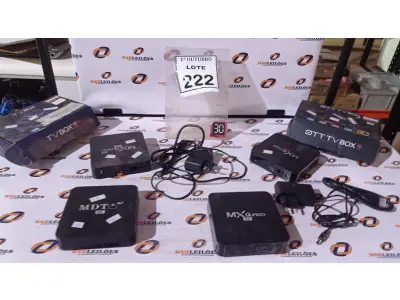 LOTE 222 - 04 APARELHOS DE TV BOX. (NO ESTADO) ATENÇÃO! FAZER A VISITAÇÃO ANTES DE ARREMATAR, NÃO SABEMOS SE FUNCIONA, LEILÃO NÃO TEM GARANTIA E NEM DEVOLUÇÃO, SUJEITO A POSSÍVEIS AVARIAS VISÍVEIS/OCULTAS E/OU AUSÊNCIA DE COMPONENTES.