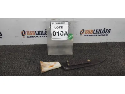 LOTE 010 - 01 FACA ARTESANAL CABO OSSO 39CM DE TAMANHO TOTAL AÇO CARBONO. (NO ESTADO) ATENÇÃO! FAZER A VISITAÇÃO ANTES DE ARREMATAR, NÃO SABEMOS SE FUNCIONA, LEILÃO NÃO TEM GARANTIA E NEM DEVOLUÇÃO, SUJEITO A POSSÍVEIS AVARIAS VISÍVEIS/OCULTAS E/OU AUSÊNCIA DE COMPONENTES.