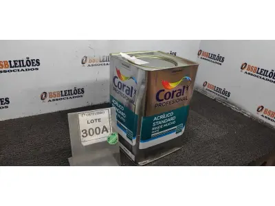 LOTE 300 - 01 LATA DE TINTA ACRILICA 18L NA COR BRANCA MARCA CORAL. (NO ESTADO, NÃO SABEMOS SE FUNCIONA. LEILÃO NÃO TEM GARANTIA E NEM DEVOLUÇÃO, SUJEITO A POSSÍVEIS AVARIAS VISÍVEIS/OCULTAS E/OU AUSÊNCIA DE COMPONENTES)