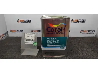 LOTE 300 - 01 LATA DE TINTA ACRILICA 18L NA COR BRANCA MARCA CORAL. (NO ESTADO, NÃO SABEMOS SE FUNCIONA. LEILÃO NÃO TEM GARANTIA E NEM DEVOLUÇÃO, SUJEITO A POSSÍVEIS AVARIAS VISÍVEIS/OCULTAS E/OU AUSÊNCIA DE COMPONENTES)