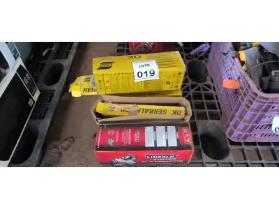 LOTE 019 - 01 LOTE COM CAIXAS COM ELETRODOS DIVERSOS. (NO ESTADO) ATENÇÃO! FAZER A VISITAÇÃO ANTES DE ARREMATAR, NÃO SABEMOS SE FUNCIONA, LEILÃO NÃO TEM GARANTIA E NEM DEVOLUÇÃO, SUJEITO A POSSÍVEIS AVARIAS VISÍVEIS/OCULTAS E/OU AUSÊNCIA DE COMPONENTES.