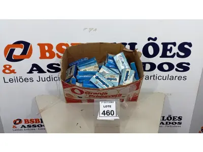 LOTE 460 - 01 LOTE COM GRANDE QUANTIDADE DE BLOCOS DE ANOTAÇÕES, GRAMPOS, LACRES, FOLHAS DE ETIQUETAS, DISJUNTORES E 02 LIXEIRAS. (NO ESTADO) ATENÇÃO! FAZER A VISITAÇÃO ANTES DE ARREMATAR, NÃO SABEMOS SE FUNCIONA, LEILÃO NÃO TEM GARANTIA E NEM DEVOLUÇÃO, SUJEITO A POSSÍVEIS AVARIAS VISÍVEIS/OCULTAS E/OU AUSÊNCIA DE COMPONENTES.