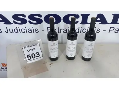 LOTE 503 - 03 GARRAFAS DE VINHO TINTO VALA REAL PORTUGUÊS SAFRA 2019 750ML. (NO ESTADO) ATENÇÃO! FAZER A VISITAÇÃO ANTES DE ARREMATAR, NÃO SABEMOS SE FUNCIONA, LEILÃO NÃO TEM GARANTIA E NEM DEVOLUÇÃO, SUJEITO A POSSÍVEIS AVARIAS VISÍVEIS/OCULTAS E/OU AUSÊNCIA DE COMPONENTES.