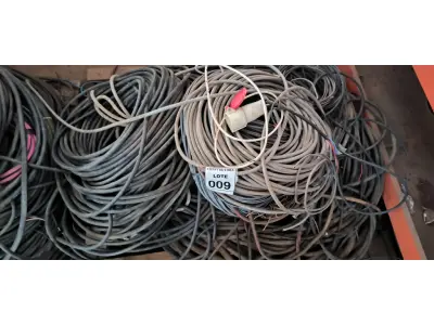 LOTE 009 - 01 LOTE COM CABOS ELÉTRICOS DIVERSOS. (NO ESTADO) ATENÇÃO! FAZER A VISITAÇÃO ANTES DE ARREMATAR, NÃO SABEMOS SE FUNCIONA, LEILÃO NÃO TEM GARANTIA E NEM DEVOLUÇÃO, SUJEITO A POSSÍVEIS AVARIAS VISÍVEIS/OCULTAS E/OU AUSÊNCIA DE COMPONENTES.