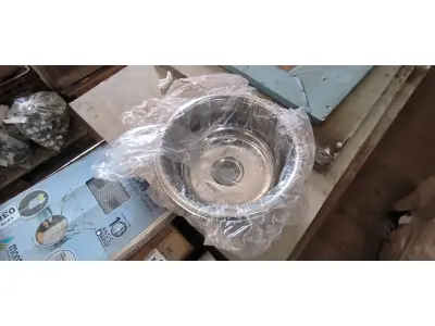 LOTE 029 - 06 CUBAS EM INOX REDONDAS 150MM. (NO ESTADO) ATENÇÃO! FAZER A VISITAÇÃO ANTES DE ARREMATAR, NÃO SABEMOS SE FUNCIONA, LEILÃO NÃO TEM GARANTIA E NEM DEVOLUÇÃO, SUJEITO A POSSÍVEIS AVARIAS VISÍVEIS/OCULTAS E/OU AUSÊNCIA DE COMPONENTES.