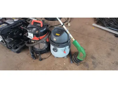 LOTE 005 - 02 ASPIRADORES DE PÓ E 01 ROÇADEIRA ELETRICA. (NO ESTADO) ATENÇÃO! FAZER A VISITAÇÃO ANTES DE ARREMATAR, NÃO SABEMOS SE FUNCIONA, LEILÃO NÃO TEM GARANTIA E NEM DEVOLUÇÃO, SUJEITO A POSSÍVEIS AVARIAS VISÍVEIS/OCULTAS E/OU AUSÊNCIA DE COMPONENTES.