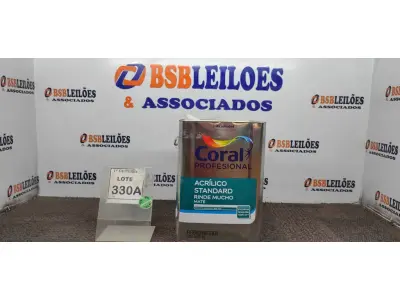 LOTE 330 - 01 LATA DE TINTA ACRILICA 18L NA COR BRANCA MARCA CORAL. (NO ESTADO, NÃO SABEMOS SE FUNCIONA. LEILÃO NÃO TEM GARANTIA E NEM DEVOLUÇÃO, SUJEITO A POSSÍVEIS AVARIAS VISÍVEIS/OCULTAS E/OU AUSÊNCIA DE COMPONENTES)