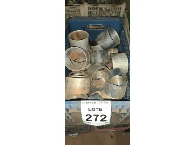 LOTE 272 - 01 LOTE COM LUVAS DE ELETRODUTO ZINCADA 4”. (CAIXA ORGANIZADORA NAO INCLUSA) (NO ESTADO) ATENÇÃO! FAZER A VISITAÇÃO ANTES DE ARREMATAR, NÃO SABEMOS SE FUNCIONA, LEILÃO NÃO TEM GARANTIA E NEM DEVOLUÇÃO, SUJEITO A POSSÍVEIS AVARIAS VISÍVEIS/OCULTAS E/OU AUSÊNCIA DE COMPONENTES.