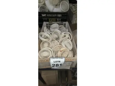 LOTE 281 - 01 LOTE COM TAMPAS DE RALOS. (CAIXA ORGANIZADORA NAO INCLUSA) (NO ESTADO) ATENÇÃO! FAZER A VISITAÇÃO ANTES DE ARREMATAR, NÃO SABEMOS SE FUNCIONA, LEILÃO NÃO TEM GARANTIA E NEM DEVOLUÇÃO, SUJEITO A POSSÍVEIS AVARIAS VISÍVEIS/OCULTAS E/OU AUSÊNCIA DE COMPONENTES.