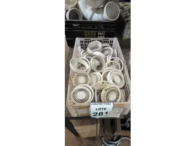 LOTE 281 - 01 LOTE COM TAMPAS DE RALOS. (CAIXA ORGANIZADORA NAO INCLUSA) (NO ESTADO) ATENÇÃO! FAZER A VISITAÇÃO ANTES DE ARREMATAR, NÃO SABEMOS SE FUNCIONA, LEILÃO NÃO TEM GARANTIA E NEM DEVOLUÇÃO, SUJEITO A POSSÍVEIS AVARIAS VISÍVEIS/OCULTAS E/OU AUSÊNCIA DE COMPONENTES.