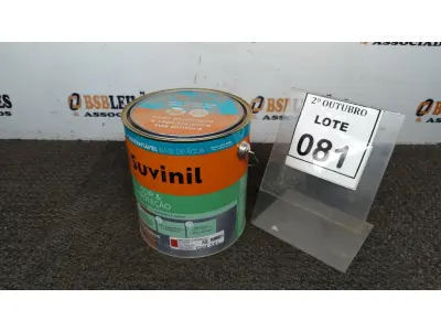 LOTE 081 - 01 LATA DE ESMALTE SINTÉTICO COM 3,6L NA COR BRILHANTE VERMELHO MARCA SUVINIL. (NO ESTADO) ATENÇÃO! FAZER A VISITAÇÃO ANTES DE ARREMATAR, NÃO SABEMOS SE FUNCIONA, LEILÃO NÃO TEM GARANTIA E NEM DEVOLUÇÃO, SUJEITO A POSSÍVEIS AVARIAS VISÍVEIS/OCULTAS E/OU AUSÊNCIA DE COMPONENTES.