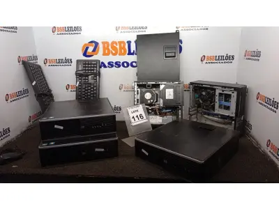 LOTE 116 - 03 CPUS MARCA HP, 02 MINIS PC MARCA DELL E 02 TECLADOS DE PC. (NO ESTADO) ATENÇÃO! FAZER A VISITAÇÃO ANTES DE ARREMATAR, NÃO SABEMOS SE FUNCIONA, LEILÃO NÃO TEM GARANTIA E NEM DEVOLUÇÃO, SUJEITO A POSSÍVEIS AVARIAS VISÍVEIS/OCULTAS E/OU AUSÊNCIA DE COMPONENTES.