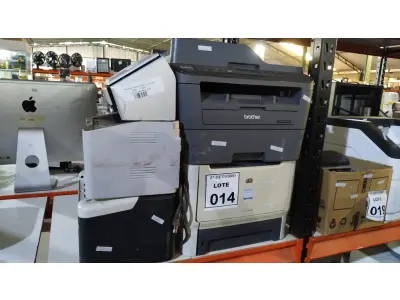 LOTE 014 - 01 IMPRESSORA MULTIFUNCIONAL MARCA BROTHER MODELO DCO-L25400W, 03 IMPRESSORAS DE MARCAS E MODELOS DIVERSOS 01 SCANNER MARCA FUJITSU. (NO ESTADO) ATENÇÃO! FAZER A VISITAÇÃO ANTES DE ARREMATAR, NÃO SABEMOS SE FUNCIONA, LEILÃO NÃO TEM GARANTIA E NEM DEVOLUÇÃO, SUJEITO A POSSÍVEIS AVARIAS VISÍVEIS/OCULTAS E/OU AUSÊNCIA DE COMPONENTES.