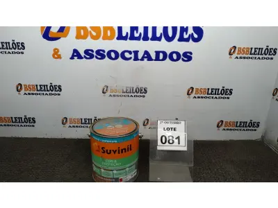 LOTE 081 - 01 LATA DE ESMALTE SINTÉTICO COM 3,6L NA COR BRILHANTE VERMELHO MARCA SUVINIL. (NO ESTADO) ATENÇÃO! FAZER A VISITAÇÃO ANTES DE ARREMATAR, NÃO SABEMOS SE FUNCIONA, LEILÃO NÃO TEM GARANTIA E NEM DEVOLUÇÃO, SUJEITO A POSSÍVEIS AVARIAS VISÍVEIS/OCULTAS E/OU AUSÊNCIA DE COMPONENTES.
