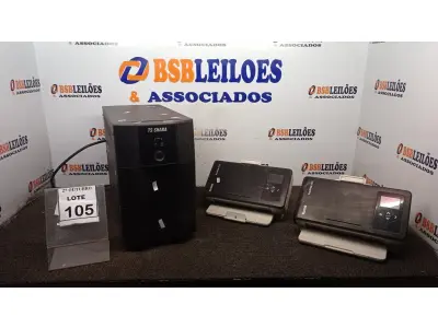LOTE 105 - 02 SCANNERS MODELO I1150 MARCA KODAK E 01 NOBREAK. (NO ESTADO) ATENÇÃO! FAZER A VISITAÇÃO ANTES DE ARREMATAR, NÃO SABEMOS SE FUNCIONA, LEILÃO NÃO TEM GARANTIA E NEM DEVOLUÇÃO, SUJEITO A POSSÍVEIS AVARIAS VISÍVEIS/OCULTAS E/OU AUSÊNCIA DE COMPONENTES.