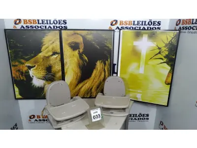 LOTE 033 - 02 CADEIRAS DE ALIMENTAÇÃO PARA CRIANÇAS E 03 QUADROS DECORATIVOS. (NO ESTADO) ATENÇÃO! FAZER A VISITAÇÃO ANTES DE ARREMATAR, NÃO SABEMOS SE FUNCIONA, LEILÃO NÃO TEM GARANTIA E NEM DEVOLUÇÃO, SUJEITO A POSSÍVEIS AVARIAS VISÍVEIS/OCULTAS E/OU AUSÊNCIA DE COMPONENTES.