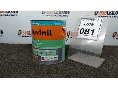 LOTE 081 - 01 LATA DE ESMALTE SINTÉTICO COM 3,6L NA COR BRILHANTE VERMELHO MARCA SUVINIL. (NO ESTADO) ATENÇÃO! FAZER A VISITAÇÃO ANTES DE ARREMATAR, NÃO SABEMOS SE FUNCIONA, LEILÃO NÃO TEM GARANTIA E NEM DEVOLUÇÃO, SUJEITO A POSSÍVEIS AVARIAS VISÍVEIS/OCULTAS E/OU AUSÊNCIA DE COMPONENTES.