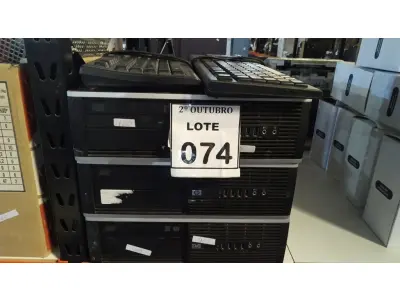 LOTE 074 - 03 CPUS MARCA HP E 02 TECLADOS DE PC. (NO ESTADO) ATENÇÃO! FAZER A VISITAÇÃO ANTES DE ARREMATAR, NÃO SABEMOS SE FUNCIONA, LEILÃO NÃO TEM GARANTIA E NEM DEVOLUÇÃO, SUJEITO A POSSÍVEIS AVARIAS VISÍVEIS/OCULTAS E/OU AUSÊNCIA DE COMPONENTES.